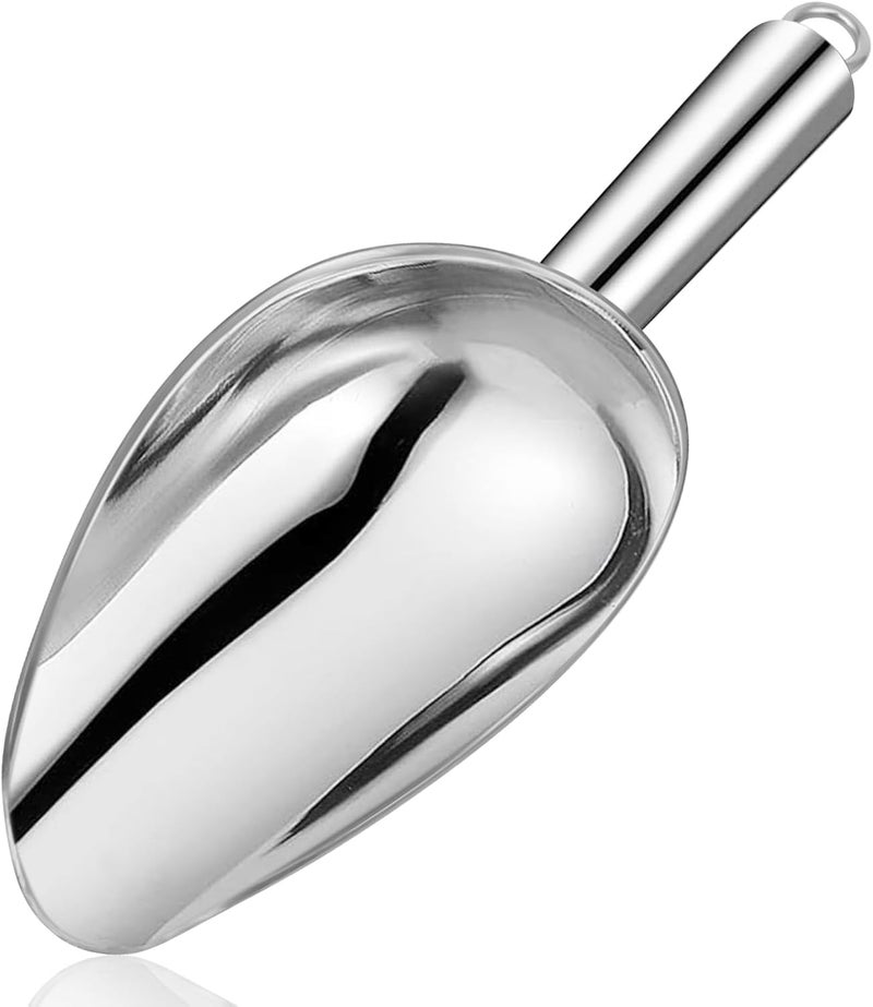 LifHap Ice Scoop,8 oz Metal Ice Scoop for Freezer,Stainless Steel Scooper for Ice Machine,Ice Bucket,Bar,Kitchen,Parties,Food Scoop for Popcorn,Flour,Candy,Pet Food - Image 1